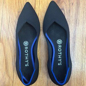 ROTHY’S The Point Flats in Black - Size 6.5 (style runs small - size up!)